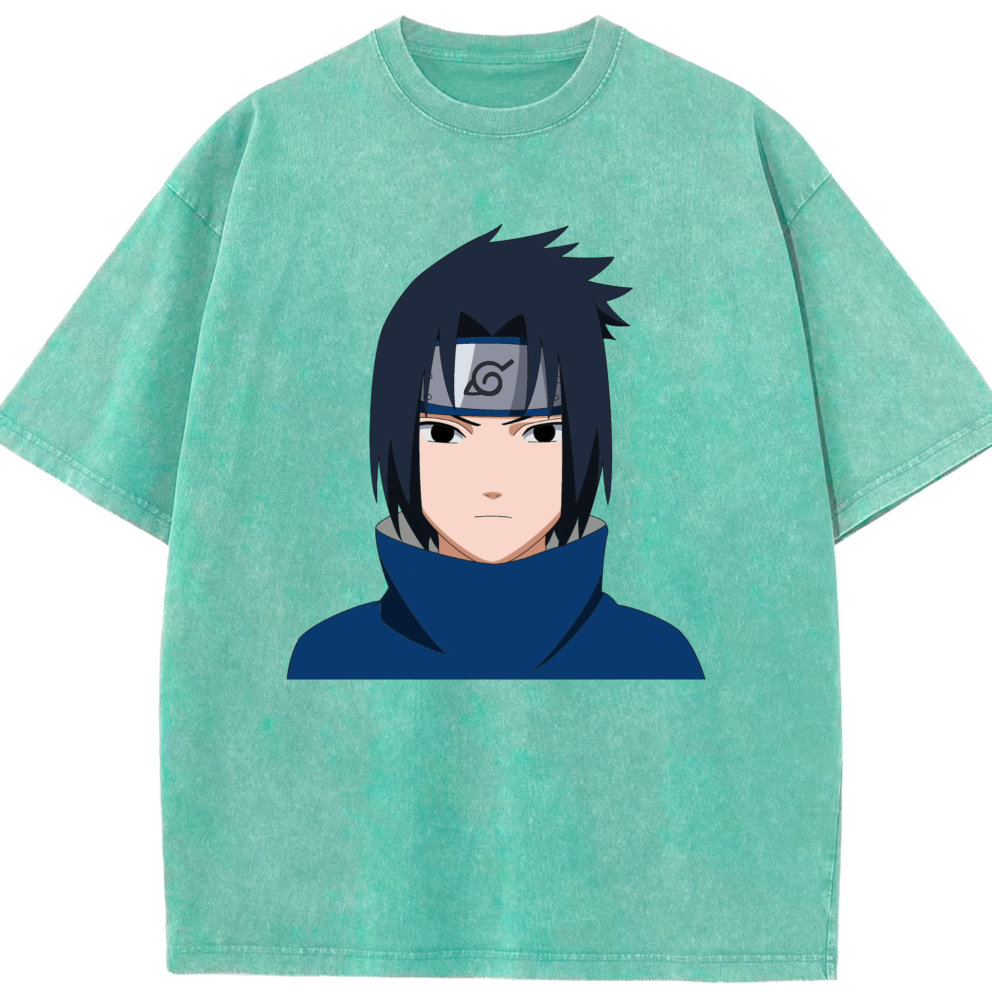 （画像用） NARUTO -ナルト- うちは サスケ Uchiha Sasuke 綿100% ヴィンテージ風 半袖Tシャツ（フロントプリント）